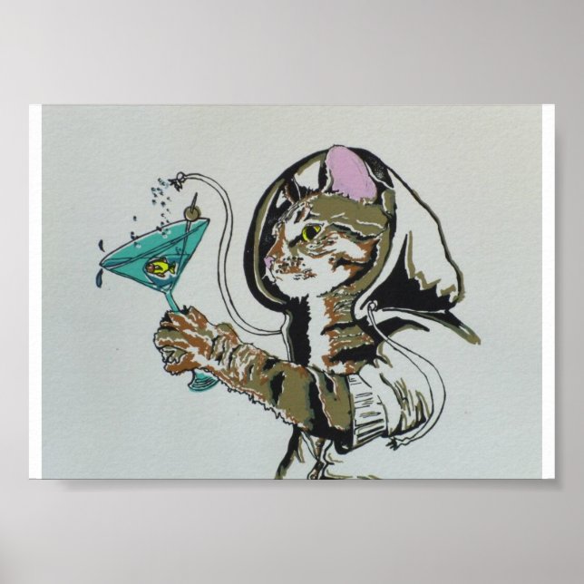 "Oscar in Cat Heaven" print (Front)