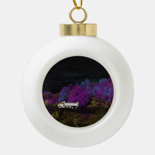 oscar leaves the party ceramic ball christmas ornament