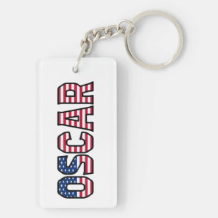 Oscar Name Vorname USA Flagge Anhänger Schlüssel Key Ring