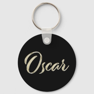 Oscar Name whitegold Button Schlüsselanhänger Key Ring
