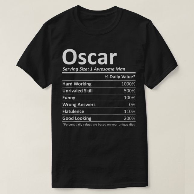 OSCAR Nutrition Funny Birthday Personalised Name G T-Shirt (Design Front)