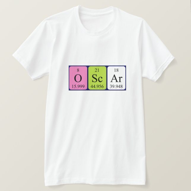 Oscar periodic table name shirt (Design Front)