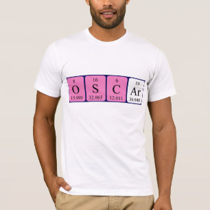 Oscar periodic table name shirt