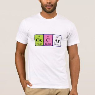 Oscar periodic table name shirt