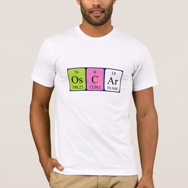 Oscar periodic table name shirt (Front)