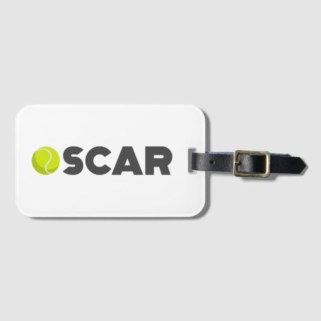 Oscar Tennis Luggage Tag (Front Horizontal)