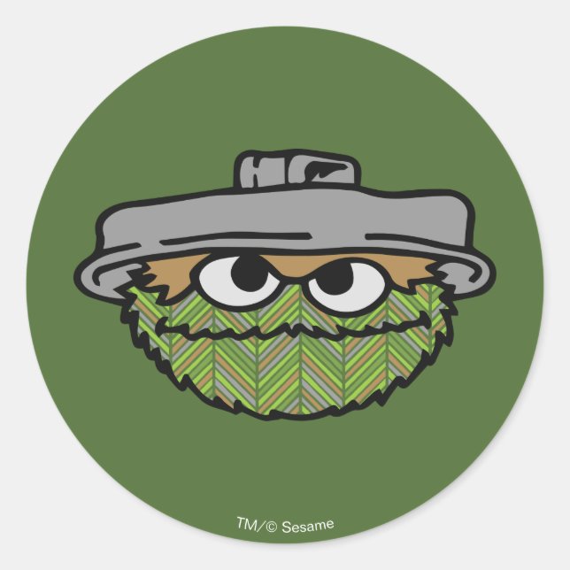 Oscar the Grouch | 80's Throwback Classic Round Sticker (Front)