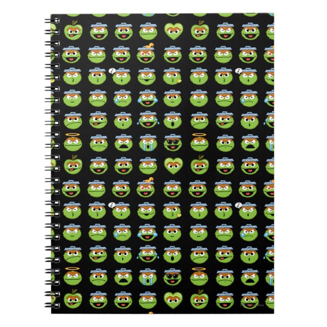 Oscar the Grouch Emoji Pattern Notebook (Front)