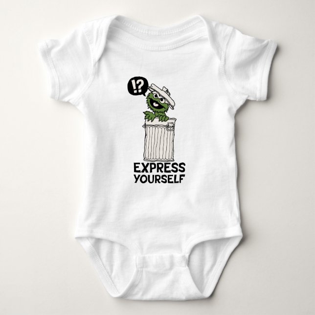 Oscar the Grouch Express Yourself Baby Bodysuit (Front)