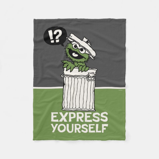 Oscar the Grouch Express Yourself Fleece Blanket (Front)
