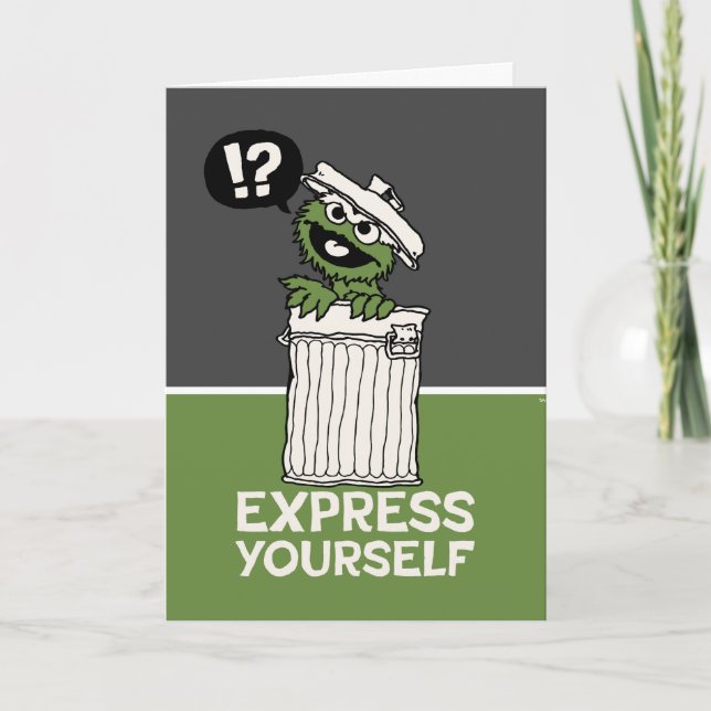 Oscar the Grouch Express Yourself Holiday Card (Front)