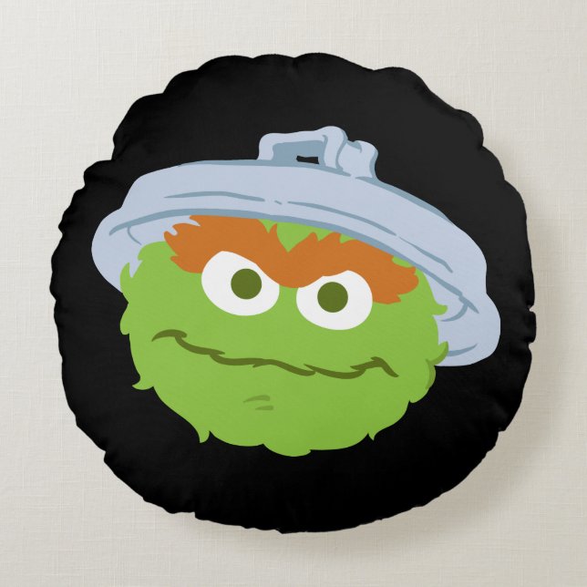 Oscar the Grouch Face Round Cushion (Front)