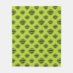 Oscar the Grouch Green Pattern Fleece Blanket