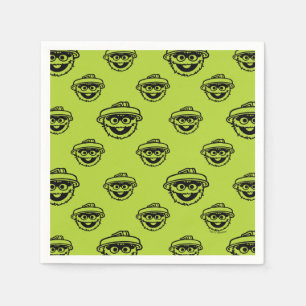 Oscar the Grouch Green Pattern Napkin