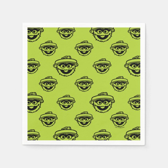 Oscar the Grouch Green Pattern Napkin (Front)