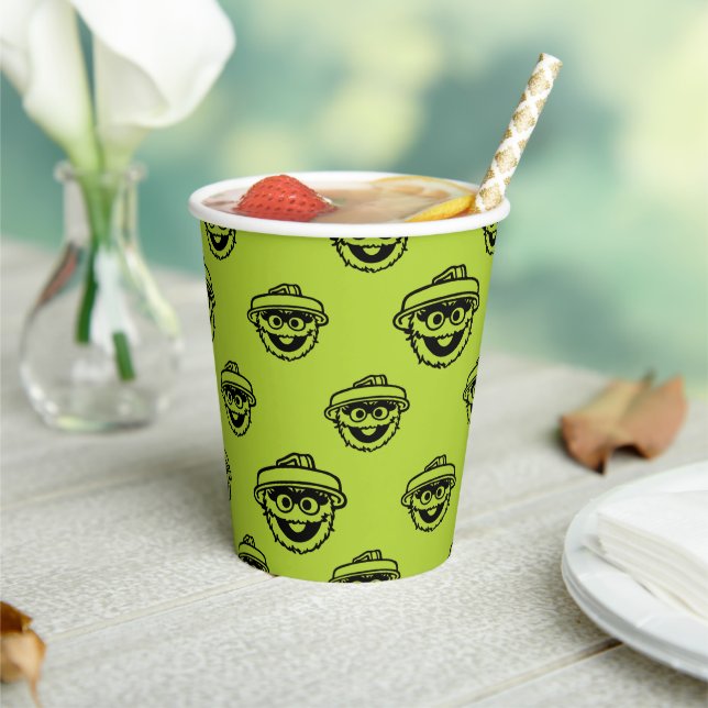 Oscar the Grouch Green Pattern Paper Cups (Insitu)