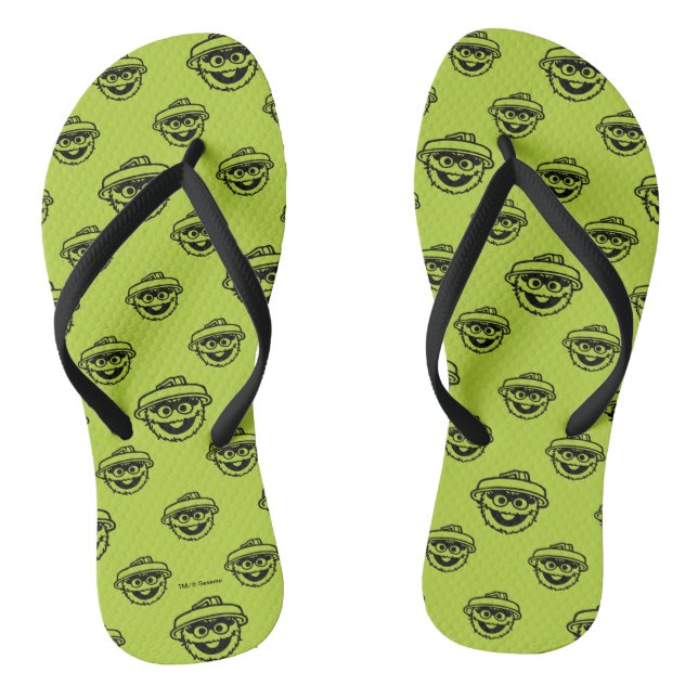 Oscar the Grouch Green Pattern Thongs (Footbed)
