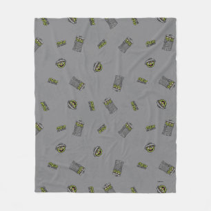 Oscar the Grouch   Grey Pattern Fleece Blanket
