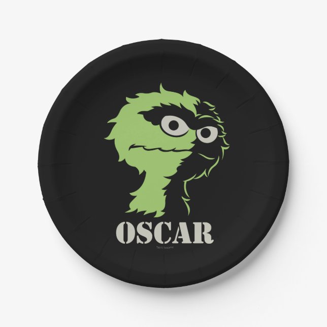 Oscar the Grouch Half Paper Plate (Front)