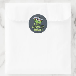 Oscar the Grouch   I Feel Grouchy Today! Classic Round Sticker