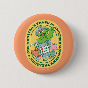 Oscar the Grouch Monster Treasure Badge