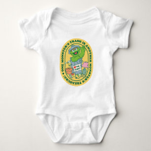 Oscar the Grouch   Monster Treasure Badge Baby Bodysuit