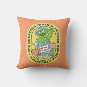 Oscar the Grouch Monster Treasure Badge Cushion