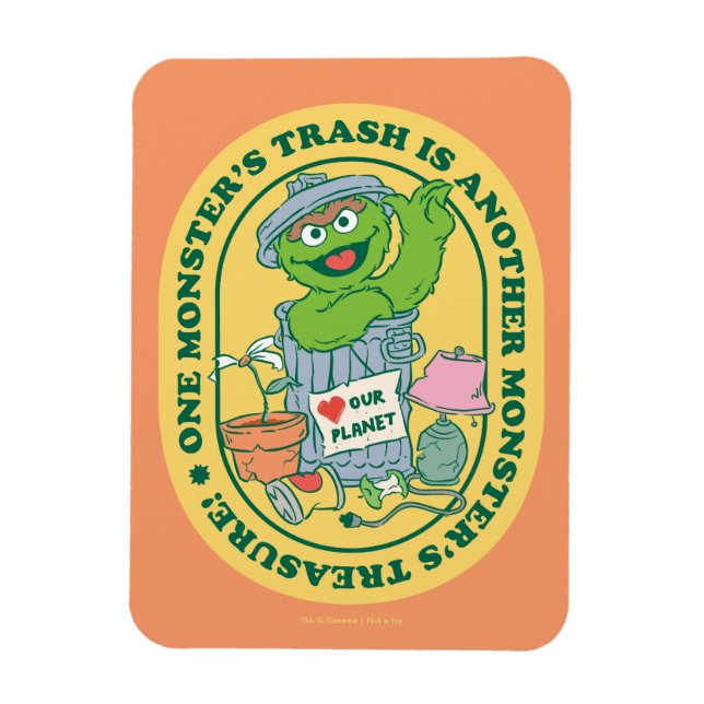 Oscar the Grouch | Monster Treasure Badge Magnet (Vertical)