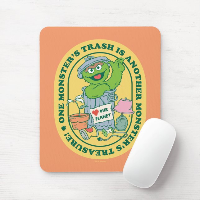 Oscar the Grouch | Monster Treasure Badge Mouse Pad (With Mouse)