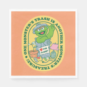 Oscar the Grouch   Monster Treasure Badge Napkin