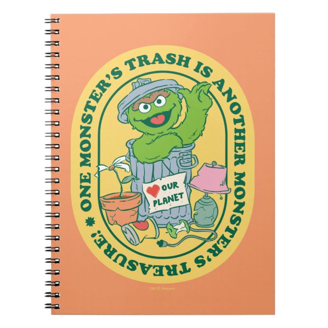 Oscar the Grouch | Monster Treasure Badge Notebook (Front)