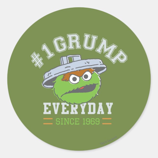 Oscar the Grouch Number 1 Classic Round Sticker (Front)