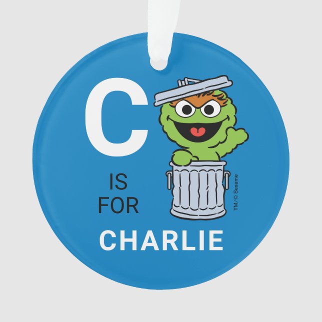 Oscar the Grouch | Personalised Name with Photo Ornament (Front)