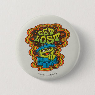 Oscar the Grouch   Psychedelic 6 Cm Round Badge