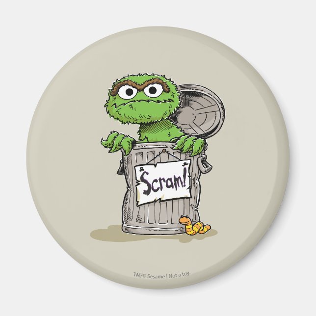 Oscar the Grouch Scram Magnet (Front)