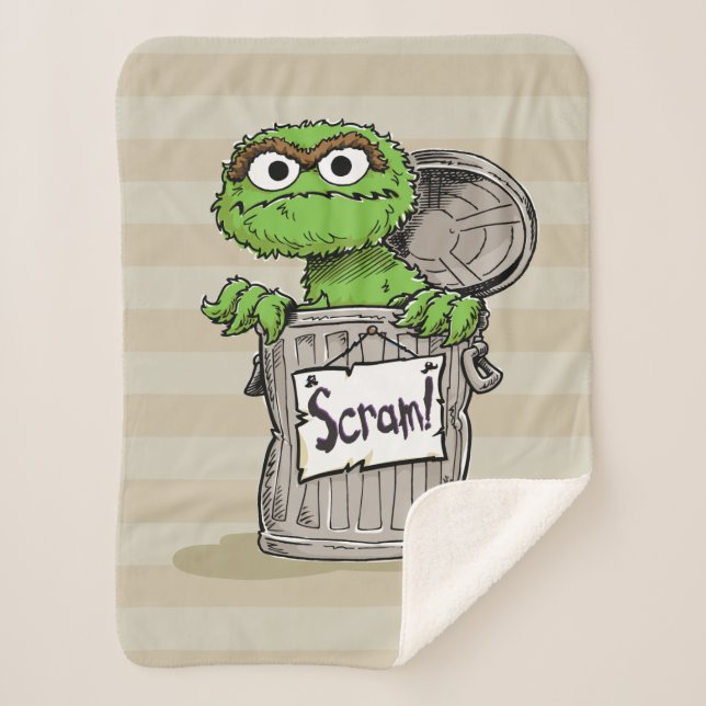 Oscar the Grouch Scram Sherpa Blanket (Front)