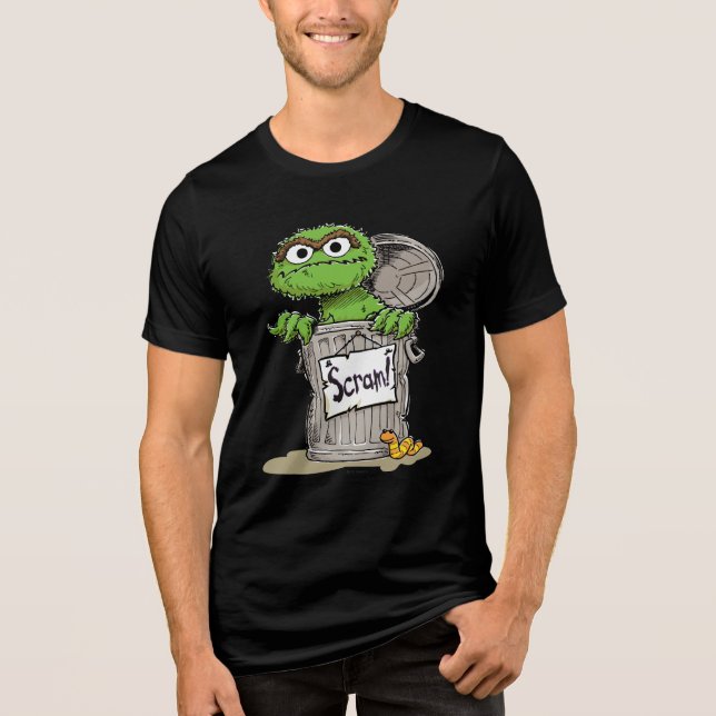 Oscar the Grouch Scram Tri-Blend Shirt (Front)