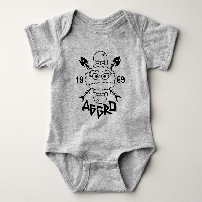 Oscar the Grouch Skate Logo - Aggro 1969 Baby Bodysuit (Front)