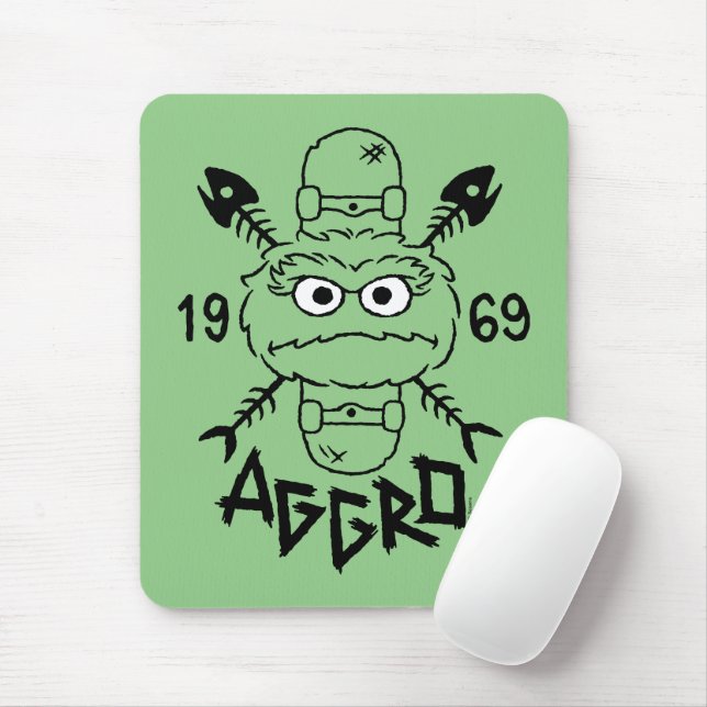 Oscar the Grouch Skate Logo - Aggro 1969 Mouse Pad (With Mouse)