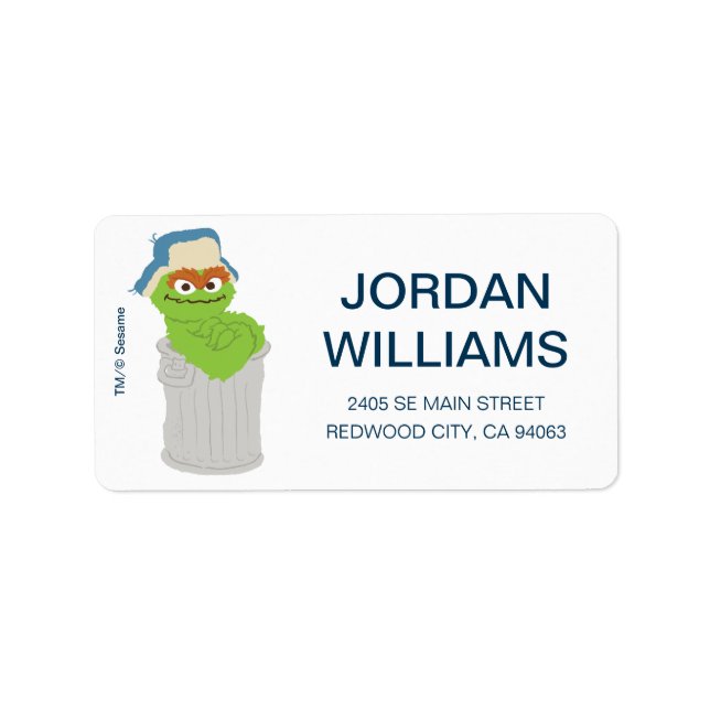 Oscar the Grouch Trash Can Lean | Add Your Info Label (Front)