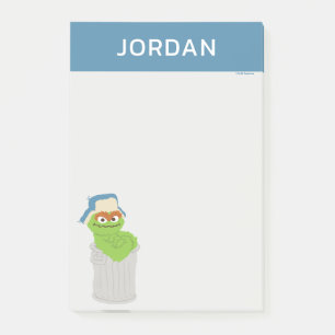 Oscar the Grouch Trash Can Lean   Add Your Name Post-it Notes
