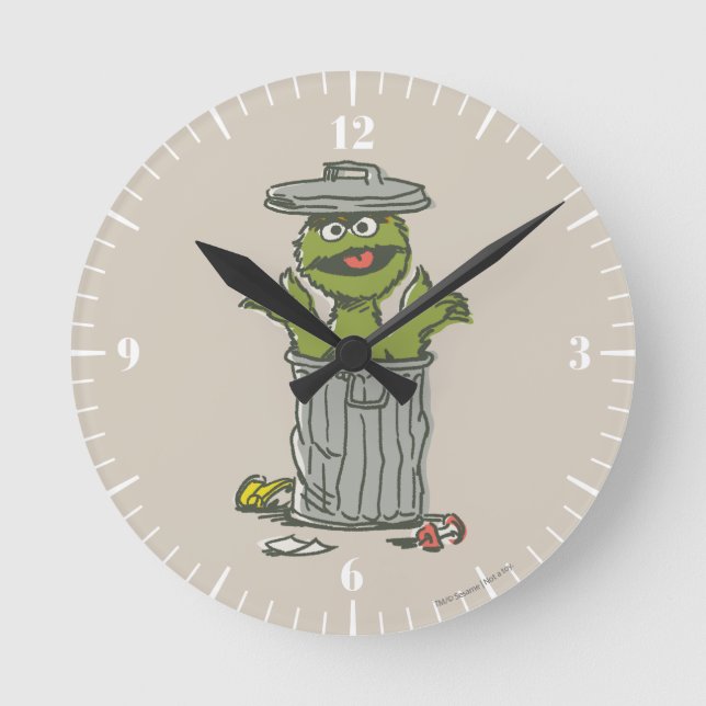 Oscar the Grouch Vintage 1 Round Clock (Front)