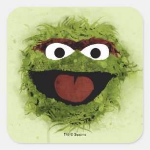 Oscar the Grouch   Watercolor Trend Square Sticker