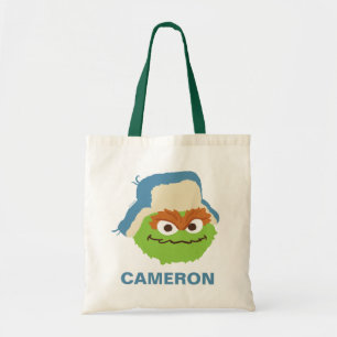 Oscar the Grouch Woodland Face   Add Your Name Tote Bag