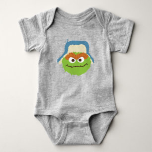 Oscar the Grouch Woodland Face Baby Bodysuit