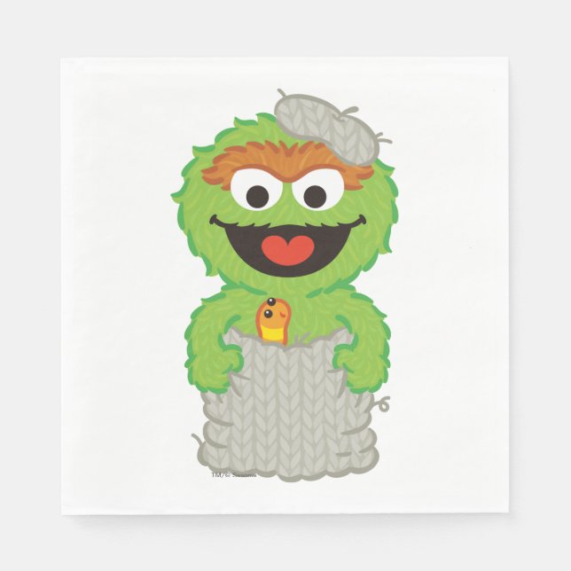Oscar the Grouch Wool Style Napkin (Front)