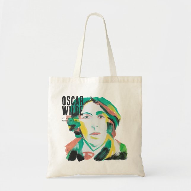 Oscar Wilde Portrait with custom text | Booklovers Tote Bag (Front)