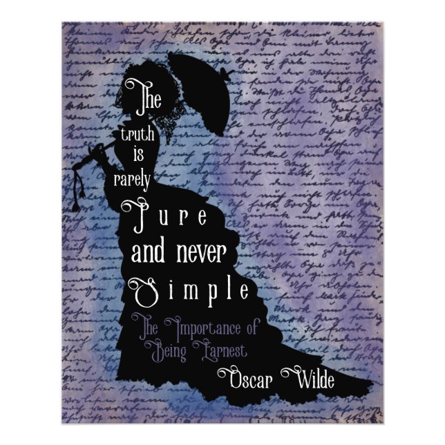 Oscar Wilde Quote Silhouette Poster (Front)