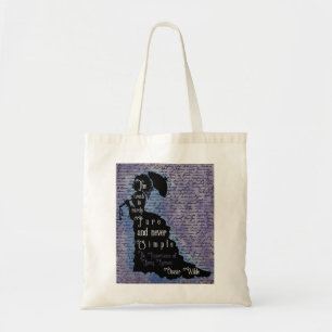 Oscar Wilde Quote Silhouette Poster Tote Bag