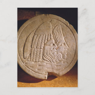 Oscillum depicting theatrical masks postcard